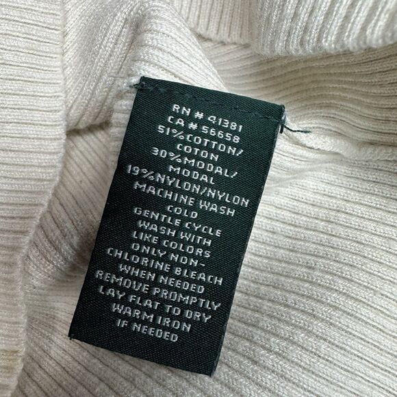 Lauren Ralph Lauren Ribbed Knit Top – Size Medium Feminine Bell Sleeves Classic - Picture 7 of 9